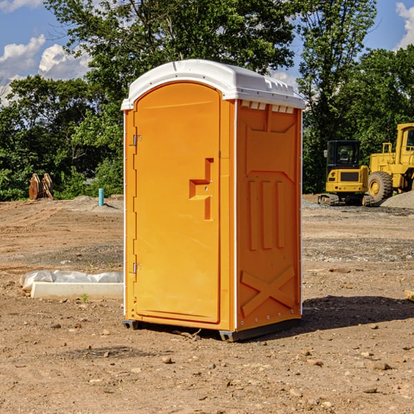 how often are the porta potties cleaned and serviced during a rental period in Cadiz